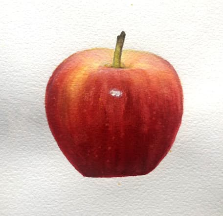 Manzana con acuarela