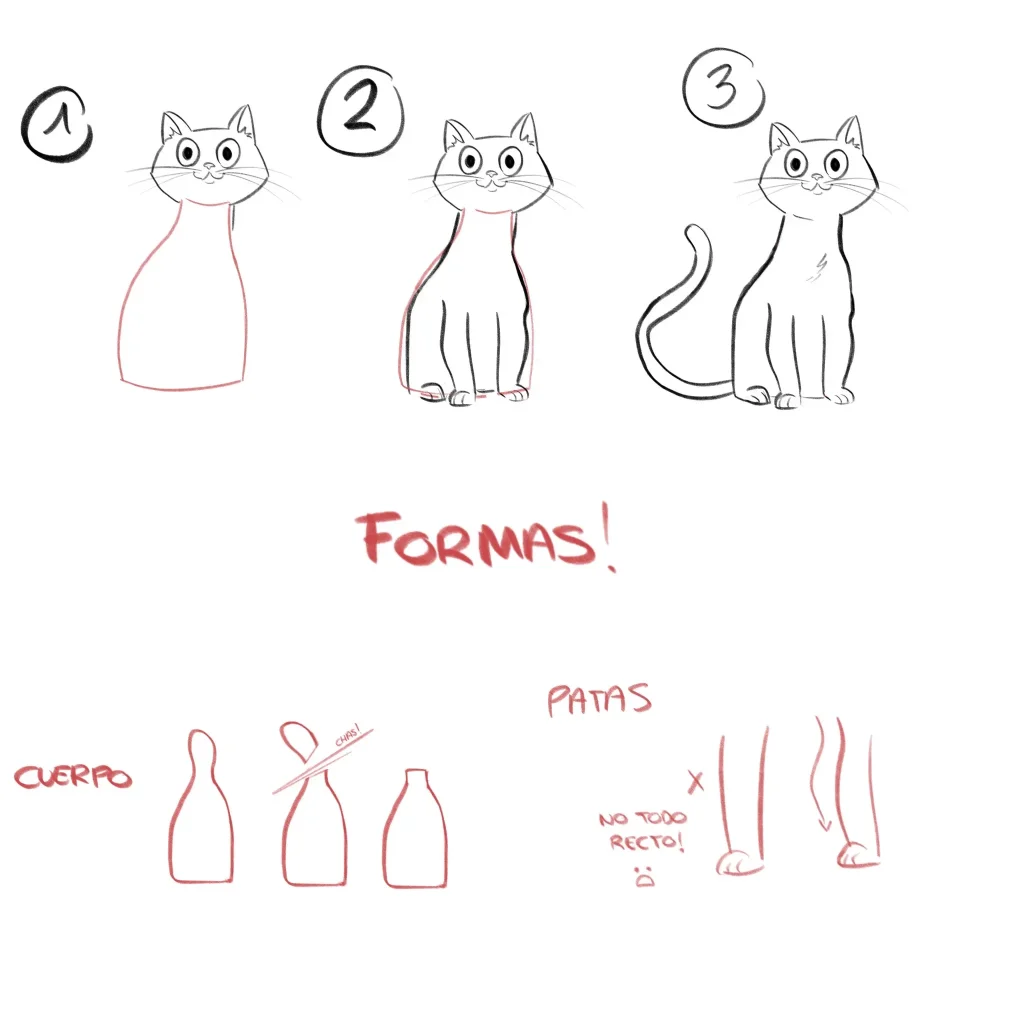 como dibujar gatos